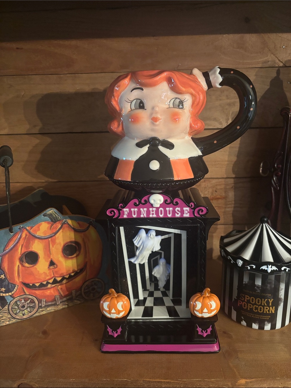 Johanna Parker Carnival Cottage Witch Mug missing hat /chips /flaws